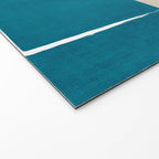 Teal Yellow Beige Abstract Artwork Welcome Mat Gallery Image 2