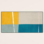 Teal Yellow Beige Abstract Artwork Desk Mat Gallery Image 3