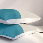 Teal Yellow Beige Abstract Artwork Pillow Sham Gallery Image 3