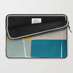 Teal Yellow Beige Abstract Artwork Laptop Sleeve Gallery Image 2
