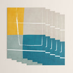 Teal Yellow Beige Abstract Artwork Wrapping Paper Gallery Image 3