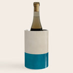 Teal Yellow Beige Abstract Artwork Wine Chiller Gallery Image 3