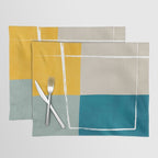 Teal Yellow Beige Abstract Artwork Placemat Gallery Image 1