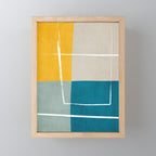 Teal Yellow Beige Abstract Artwork Mini Art Print Gallery Image 1