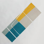 Teal Yellow Beige Abstract Artwork Yoga Mat Gallery Image 1