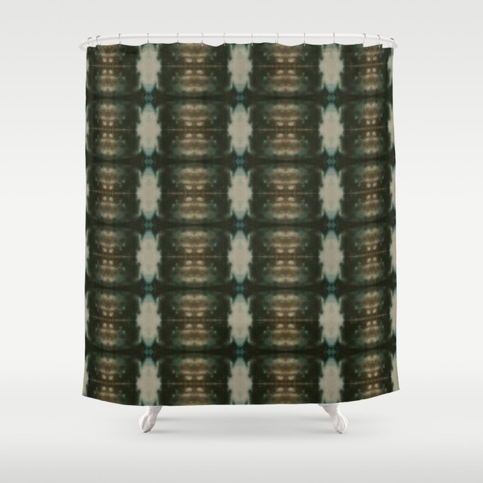 Emerald Shibori Shower Curtain Gallery Image 1