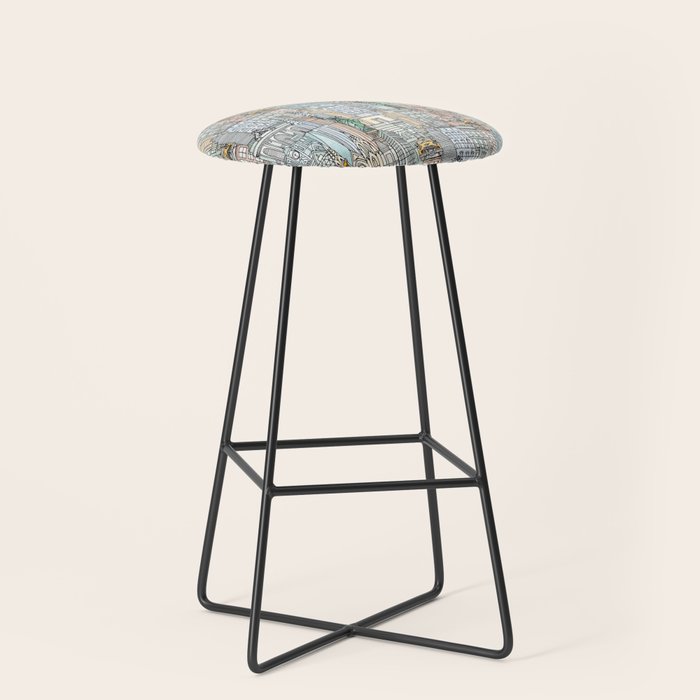 New York watercolor Stool Gallery Image 1