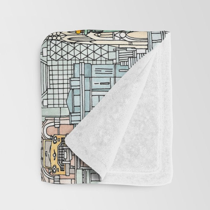New York watercolor Throw Blanket Gallery Image 3