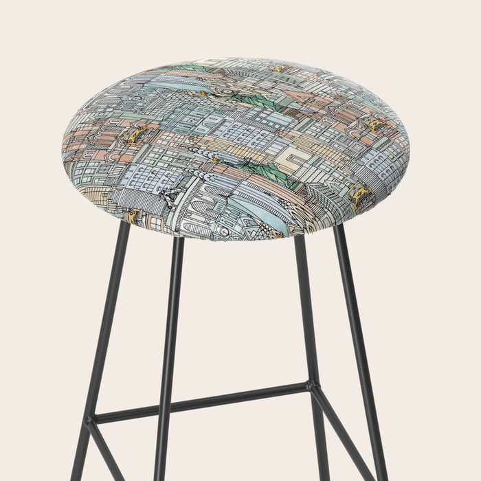 New York watercolor Stool Gallery Image 2
