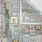 New York watercolor Wall Tapestry Gallery Image 3