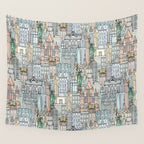 New York watercolor Wall Tapestry Gallery Image 4