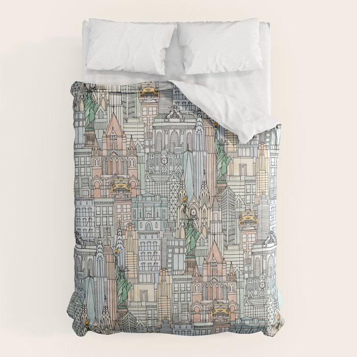 New York watercolor Comforter Gallery Image 6