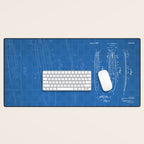 Surfboard Patent - Surfer Surfing Lover Art - Blueprint Desk Mat Gallery Image 1