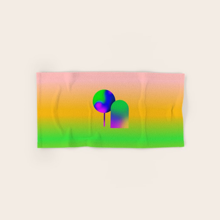 Tuscan  Landscape - Ombre Colors Minimalist Modern Abstract Iluustration  Bath Towel Gallery Image 1
