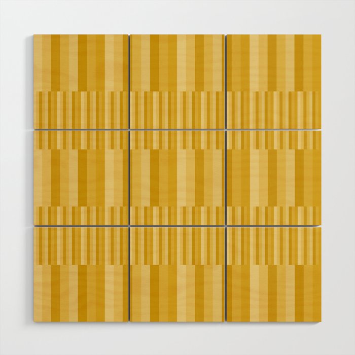 Mixed Stripes Pattern XI Golden Yellow Wood Wall Art Gallery Image 1