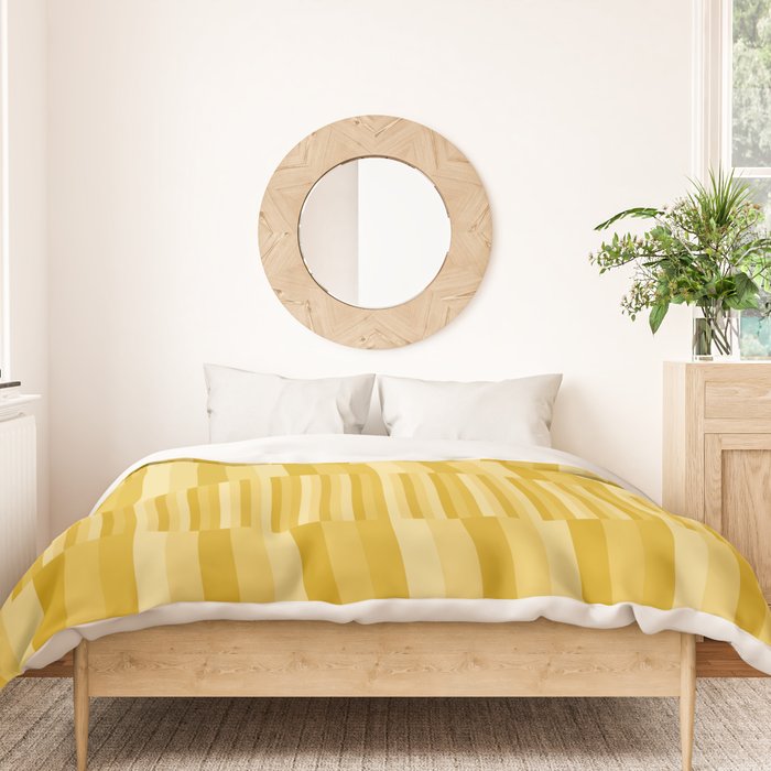 Mixed Stripes Pattern XI Golden Yellow Duvet Cover Gallery Image 3
