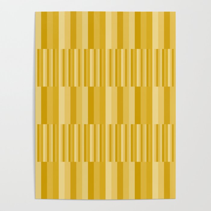 Mixed Stripes Pattern XI Golden Yellow Poster Gallery Image 4