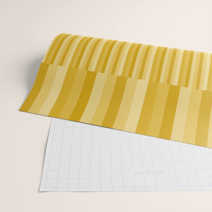Mixed Stripes Pattern XI Golden Yellow Wrapping Paper Gallery Image 2