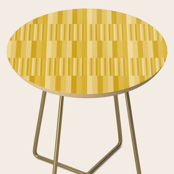 Mixed Stripes Pattern XI Golden Yellow Side Table Gallery Image 2