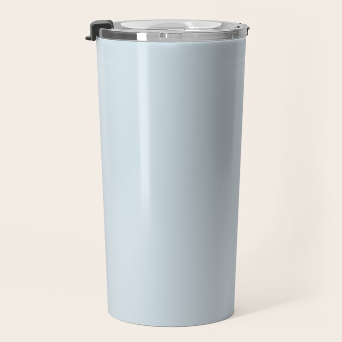 Light Ice Blue Pale Solid Color Travel Mug Gallery Image 3
