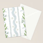 Soft Blue Green Emma Stripe Stationery Card Gallery Image 2