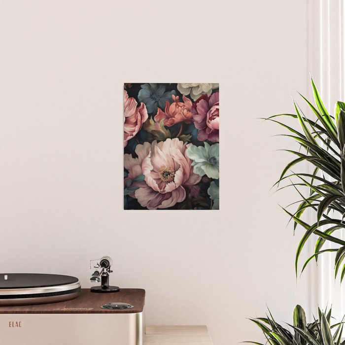 Regency Vibe Floral Opulence Moody Garden Poster Gallery Image 2