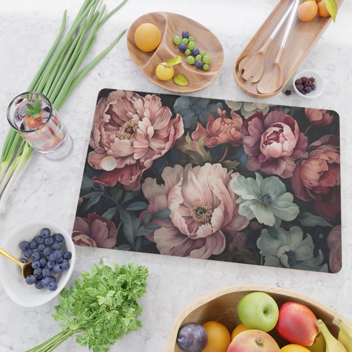 Regency Vibe Floral Opulence Moody Garden Cutting Board Gallery Image 2