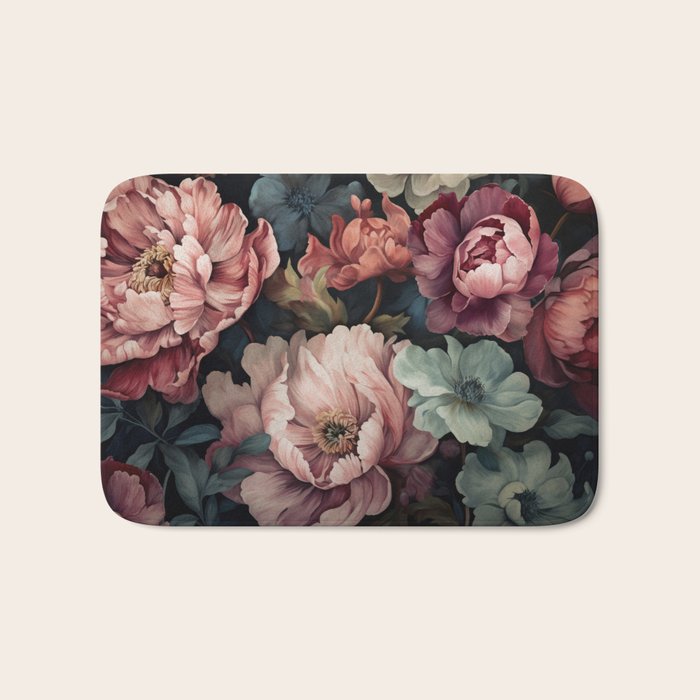 Regency Vibe Floral Opulence Moody Garden Bath Mat Gallery Image 1