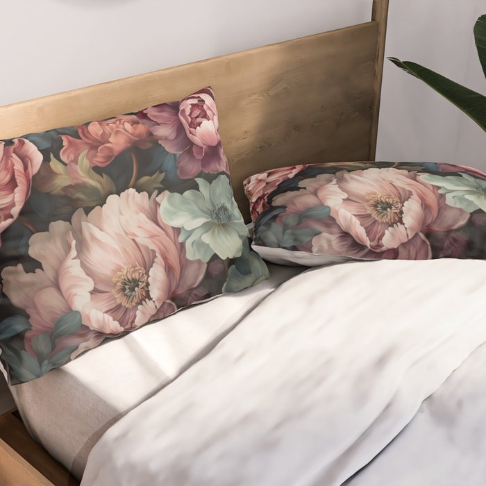Regency Vibe Floral Opulence Moody Garden Pillow Sham Gallery Image 2