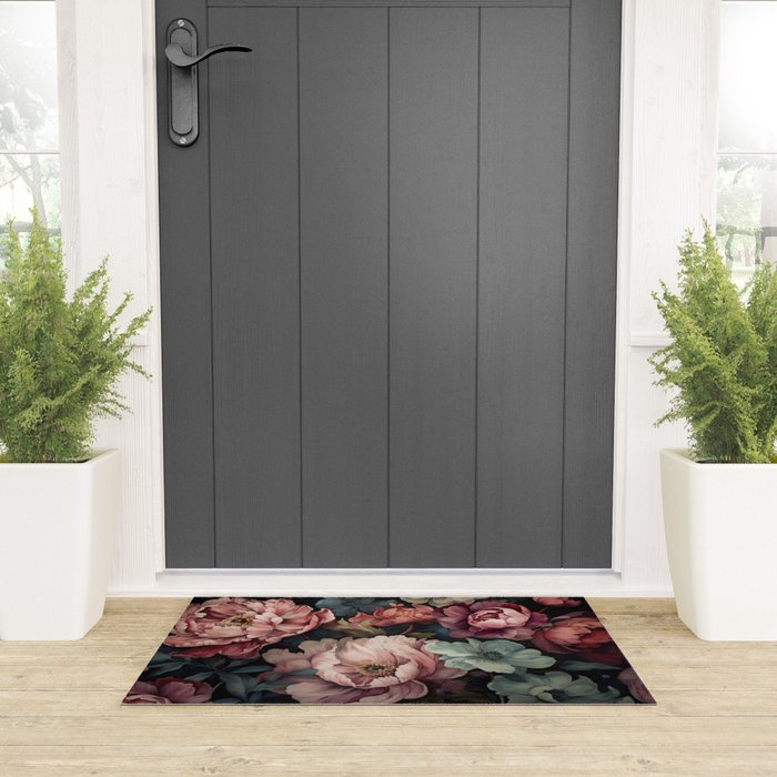 Regency Vibe Floral Opulence Moody Garden Welcome Mat Gallery Image 3