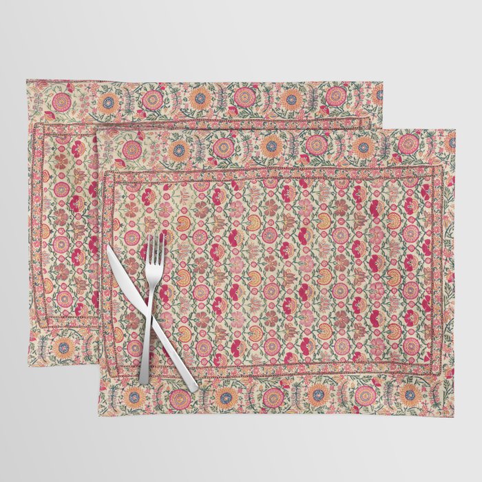 Vintage India Embroidered Textile, 17th Century Placemat Gallery Image 1