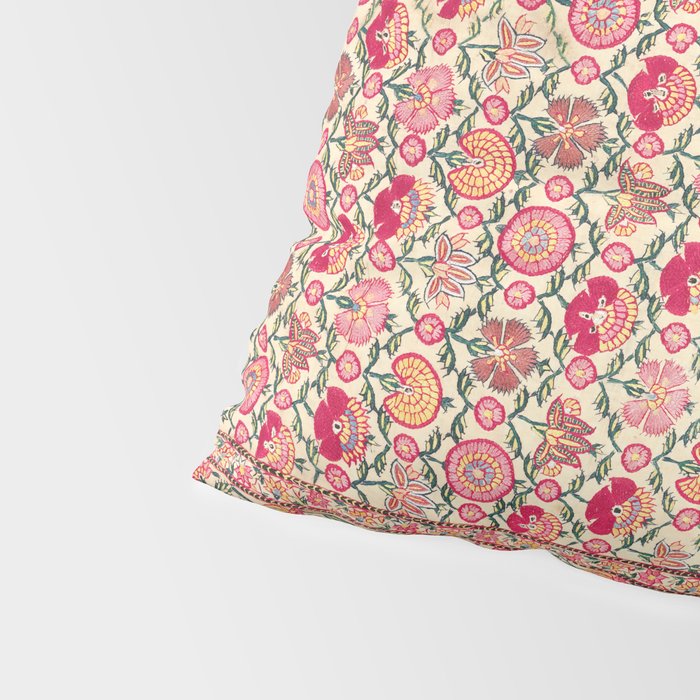 Vintage India Embroidered Textile, 17th Century Pillow Sham Gallery Image 4