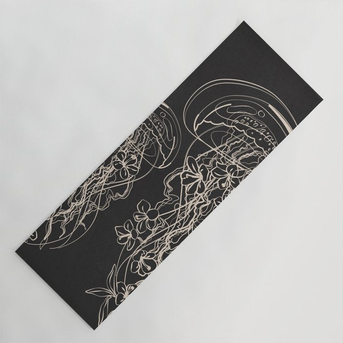 Minimal Floral Jellyfishes 2 Yoga Mat Gallery Image 1