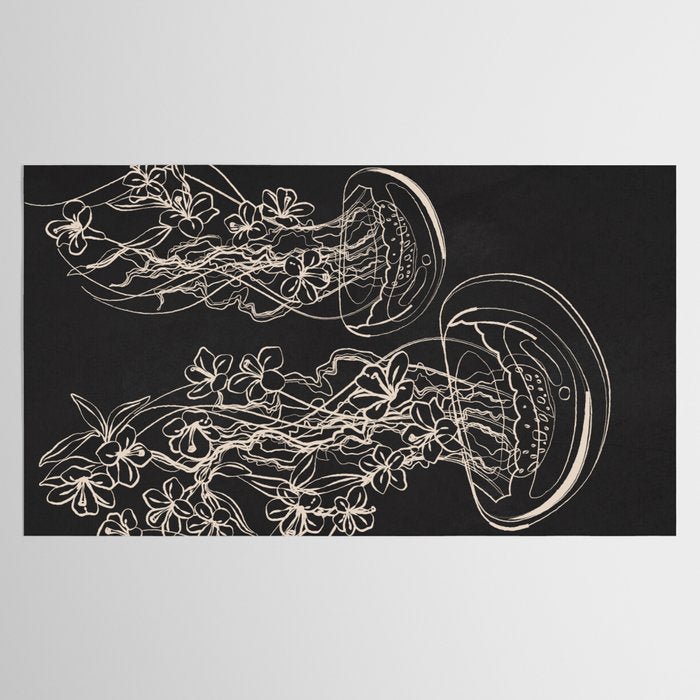 Minimal Floral Jellyfishes 2 Tablecloth Gallery Image 2