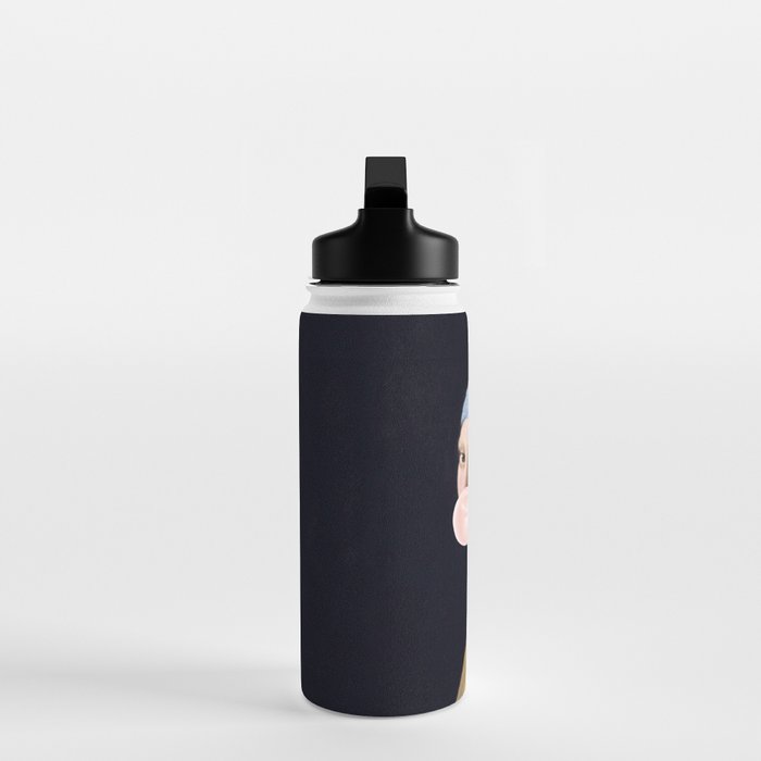 Girl with Pearl Earing Blowing Gum Water Bottle Gallery Image 3