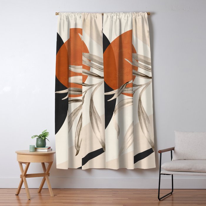 Abstract Art Tropical Leaves 133 Window Curtain Gallery Image 5