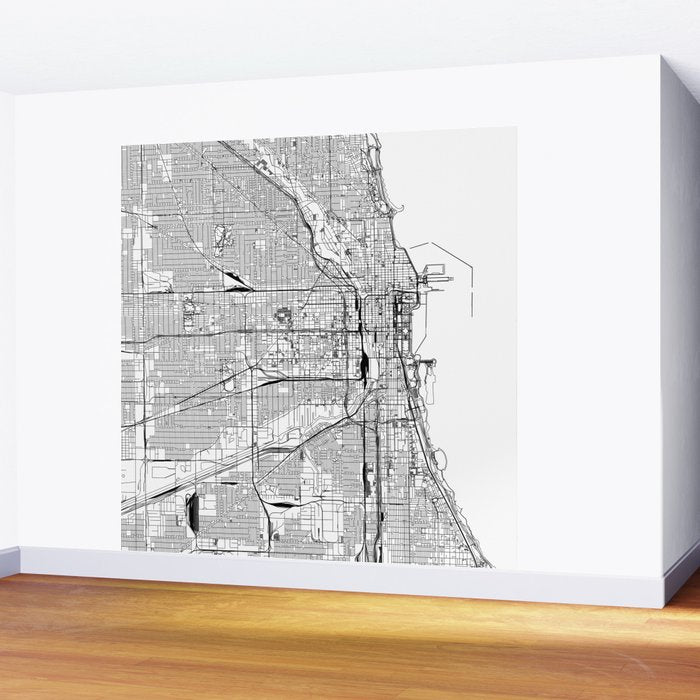 Chicago Map Wall Mural Gallery Image 2