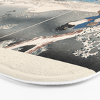 Japanese Vintage Kunisada Hiroshige Snowy Landscape Bath Mat Gallery Image 3