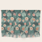 Pastel frogs and waterlilies - Magical Forest Wall Hanging Gallery Image 1