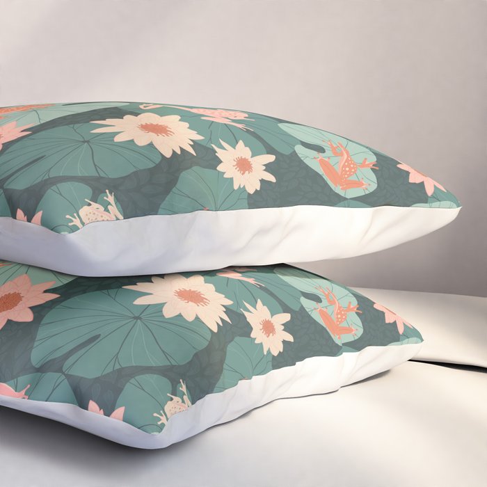 Pastel frogs and waterlilies - Magical Forest Pillow Sham Gallery Image 3