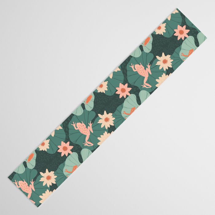 Pastel frogs and waterlilies - Magical Forest Table Runner Gallery Image 3