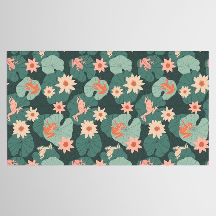 Pastel frogs and waterlilies - Magical Forest Tablecloth Gallery Image 2