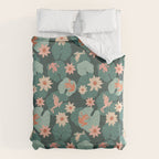 Pastel frogs and waterlilies - Magical Forest Duvet Cover Gallery Image 6