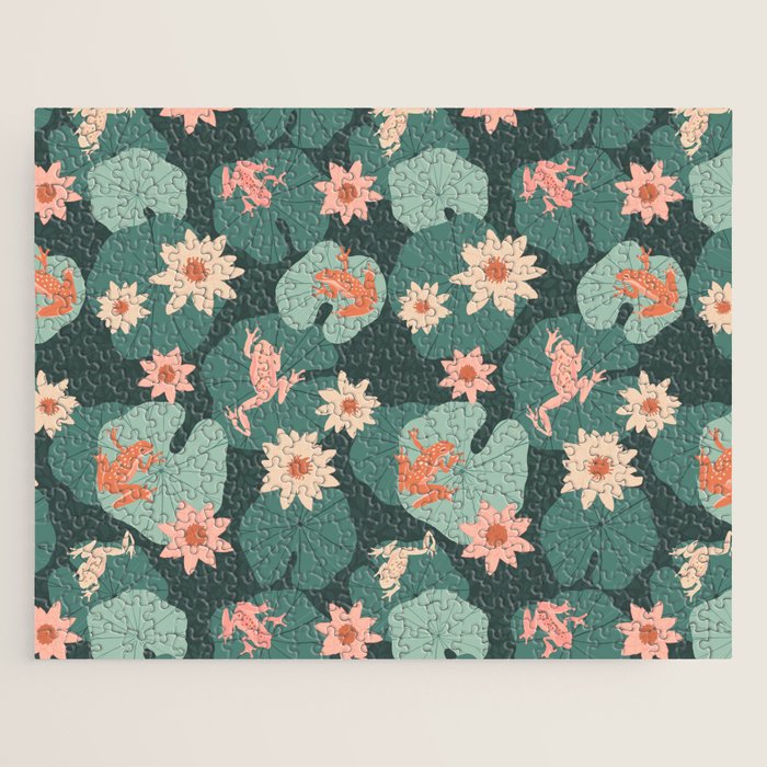 Pastel frogs and waterlilies - Magical Forest Jigsaw Puzzle Gallery Image 1