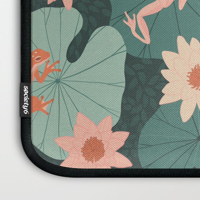 Pastel frogs and waterlilies - Magical Forest Laptop Sleeve Gallery Image 3