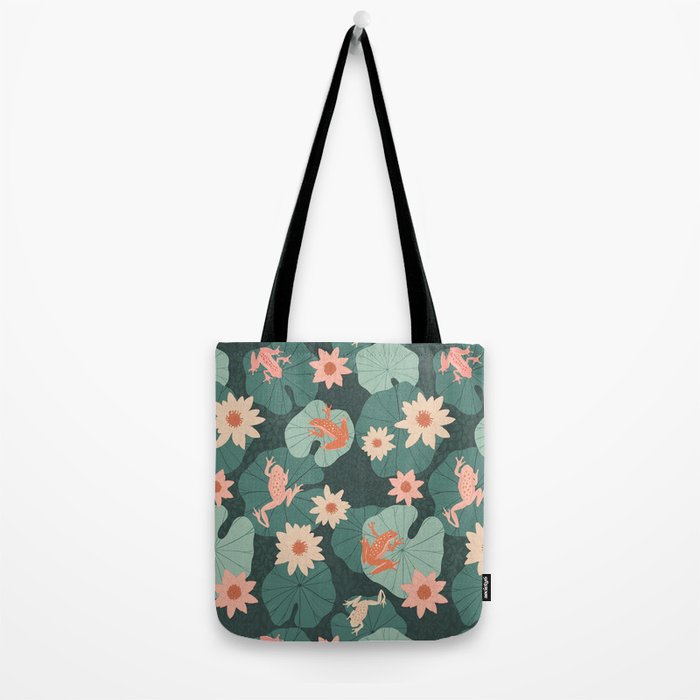 Pastel frogs and waterlilies - Magical Forest Tote Bag Gallery Image 2