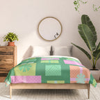 Retro Christmas Presents - Multi on Green Comforter Gallery Image 3