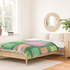 Retro Christmas Presents - Multi on Green Duvet Cover Gallery Image 2