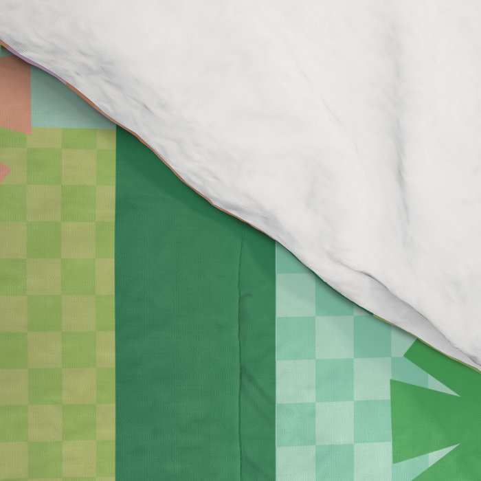Retro Christmas Presents - Multi on Green Comforter Gallery Image 4