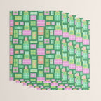 Retro Christmas Presents - Multi on Green Wrapping Paper Gallery Image 3